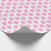 Polka Dot Paw Prints Geschenkpapier (Ecke)