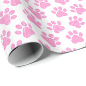 Polka Dot Paw Prints Geschenkpapier (Rolleneckpunkt)