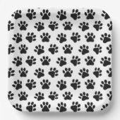 Polka Dot Paw Prints Pappteller (Vorderseite)