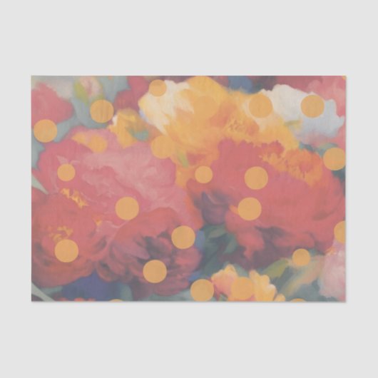 Polka Dot Peony Parade Tissue Paper Seidenpapier (Vorderseite)