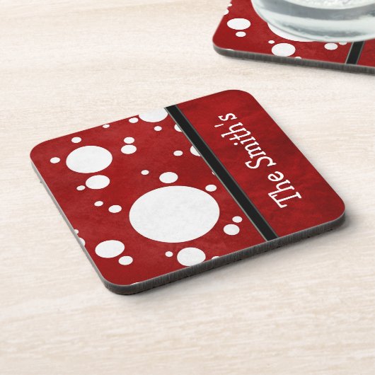 POLKA DOT PERSONALISIERT CORK UNTERSETZER VORLAGEN (Linke Seite)