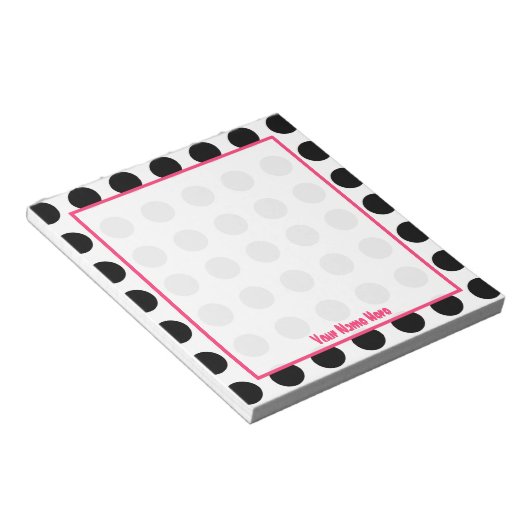 Polka Dot Personalisiert Notepad Notizblock (angewinkelt)
