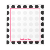 Polka Dot Personalisiert Notepad Notizblock (Vorderseite)