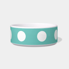 Polka Dot Pet Bowl (Aqua & White) Napf