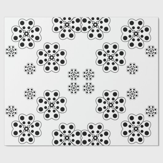 Polka Dot Petals Pattern Geschenkpapier (Flach)