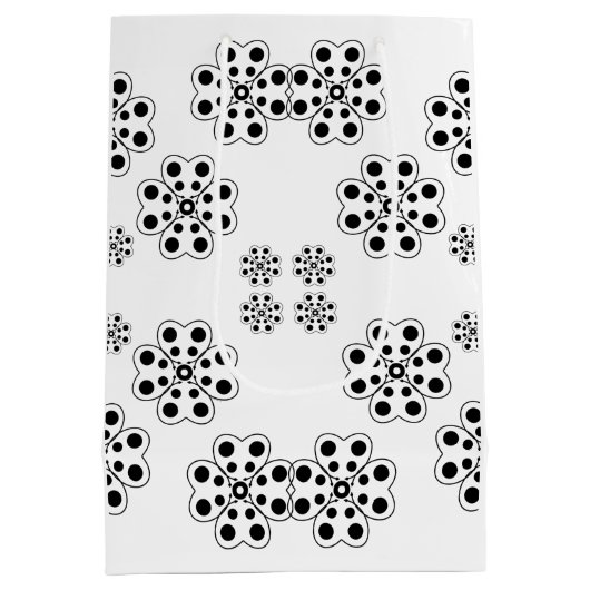 Polka Dot Petals Pattern Mittlere Geschenktüte (Rückseite)