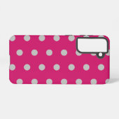 Polka Dot Phone Case (Hot Pink & Gray) Samsung Galaxy Hülle (Rückseite (Horizontal))