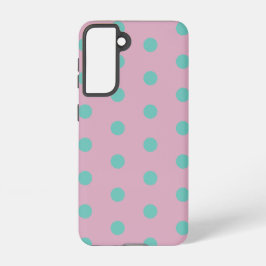 Polka Dot Phone Case (Pink & Aqua) Samsung Galaxy Hülle