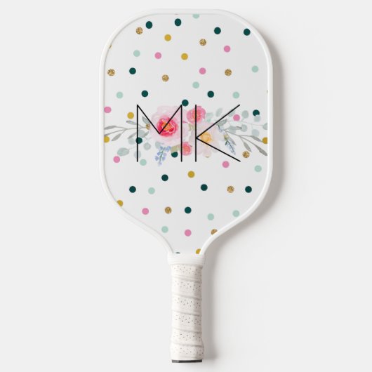 Polka Dot Pickleball Paddle with your Initials (Vorderseite)
