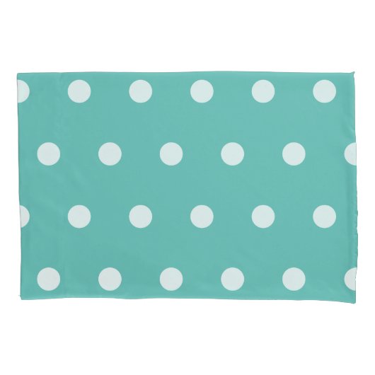 Polka Dot Pillowcase (Aqua & White) Kissenbezug (Vorderseite)