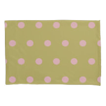 Polka Dot Pillowcase (Gold und Pastellrosa)