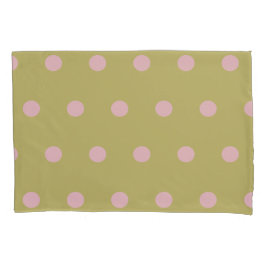 Polka Dot Pillowcase (Gold und Pastellrosa) Kissenbezug