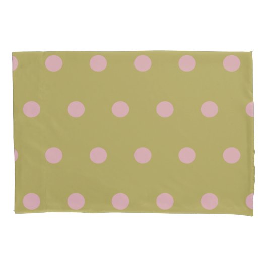 Polka Dot Pillowcase (Gold und Pastellrosa) Kissenbezug (Vorderseite)