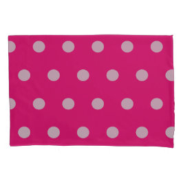 Polka Dot Pillowcase (Hot Pink & Gray) Kissenbezug