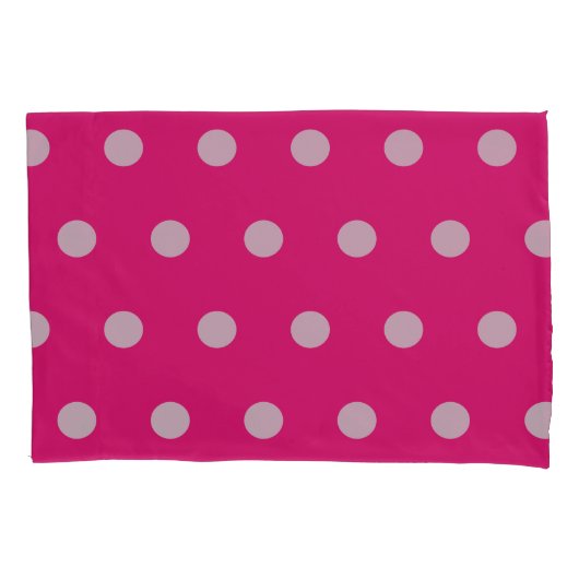 Polka Dot Pillowcase (Hot Pink & Gray) Kissenbezug (Vorderseite)
