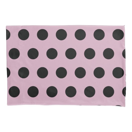 Polka Dot Pillowcase (rosa und schwarz) Kissenbezug (Vorderseite)