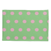 Polka Dot Pillowcases (Käfig Grün und Pastellrosa) Kissenbezug (Rückseite-Links)