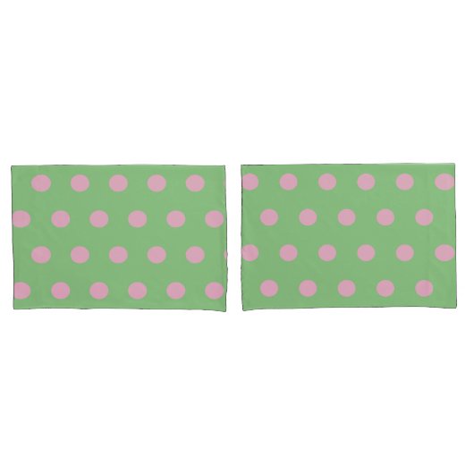 Polka Dot Pillowcases (Käfig Grün und Pastellrosa) Kissenbezug (Vorderseite-Set)