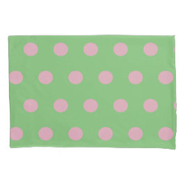 Polka Dot Pillowcases (Käfig Grün und Pastellrosa) Kissenbezug