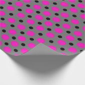 Polka Dot Pink auf Grau Geschenkpapier (Ecke)
