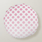Polka Dot Pink Ballerina Personalisiert Rundes Kissen (Rückseite)