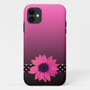 Polka Dot Pink Daisy iPhone 11 Hülle