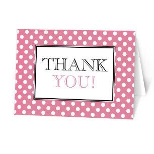 Polka Dot Pink Dankeschön Karte