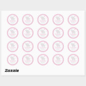 Polka Dot Pink Elephant Baby Shower Sticker (Blatt)