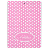 Polka dot pink fügen Sie Ihren Namen und die erste Klemmbrett (Rückseite)