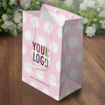 Polka Dot Pink Geschenktasche mit Business-Logo 10
