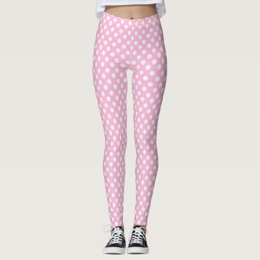 Polka Dot Pink Leggings (Vorderseite)