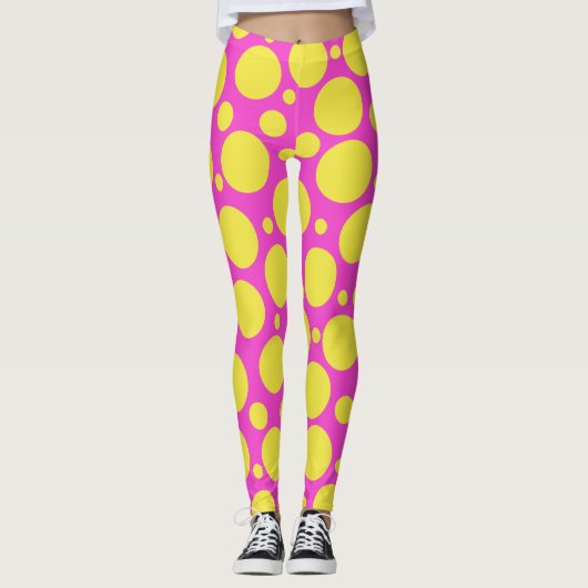 Polka Dot Pink Lemonade Leggings (Vorderseite)