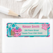 Polka Dot Pink Puppy Rücksendeadresse (Insitu)