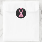 Polka Dot Pink Ribbon Brustkrebs Runder Aufkleber (Tasche)