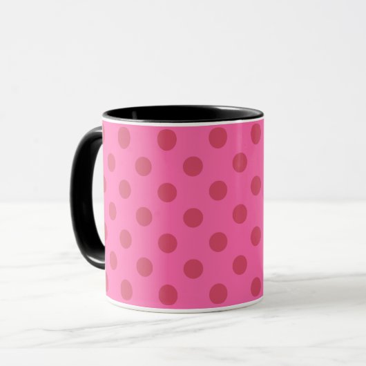 Polka dot pink tasse (Vorderseite Links)