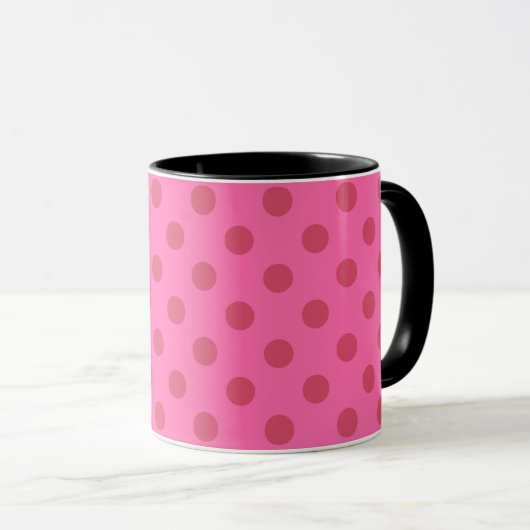 Polka dot pink tasse (VorderseiteRechts)
