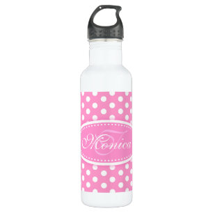 Polka dot pink und weiße Getränke Flasche Trinkflasche