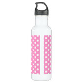 Polka dot pink und weiße Getränke Flasche Trinkflasche (Rückseite)