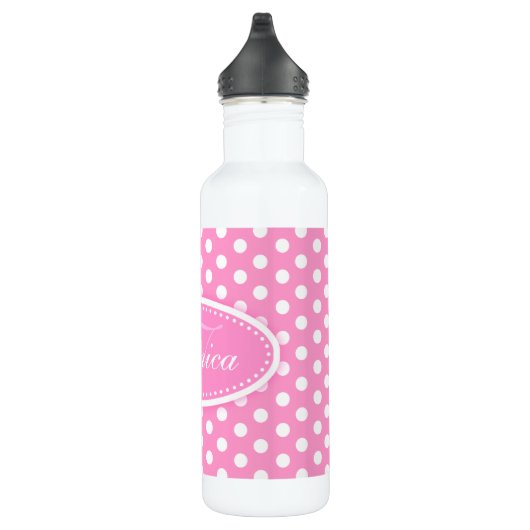 Polka dot pink und weiße Getränke Flasche Trinkflasche (Rechts)
