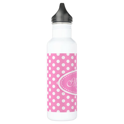 Polka dot pink und weiße Getränke Flasche Trinkflasche (Links)