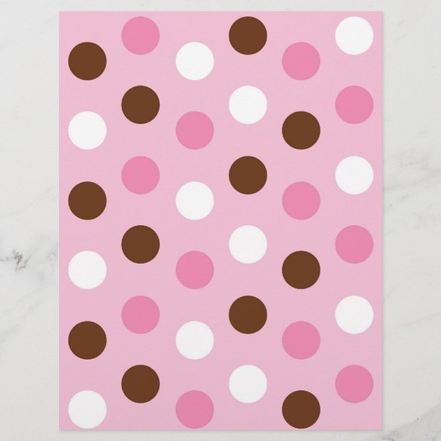 Polka Dot Pink White Baby Scrapbook Paper (Vorderseite)