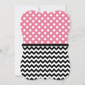 Polka Dot Pink & Zickzack 16 . Geburtstag Einladun Einladung (Rückseite)
