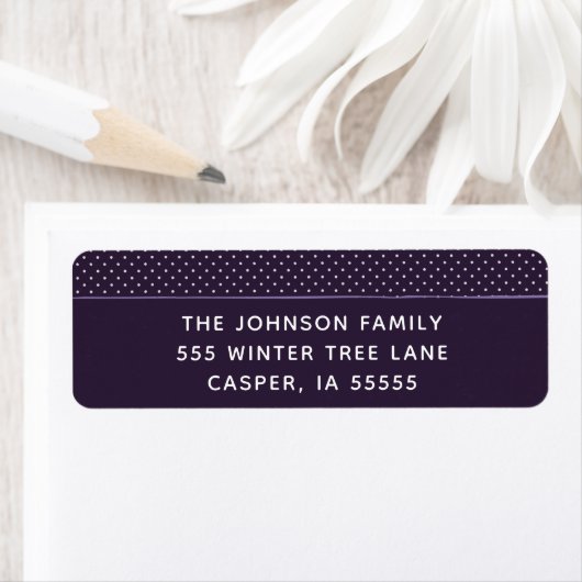 Polka Dot Plum Custom Return Address Label (Insitu)