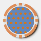 Polka Dot Poker Chips (Denim Blue & Orange) (Vorderseite)