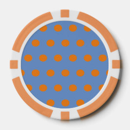 Polka Dot Poker Chips (Denim Blue & Orange)