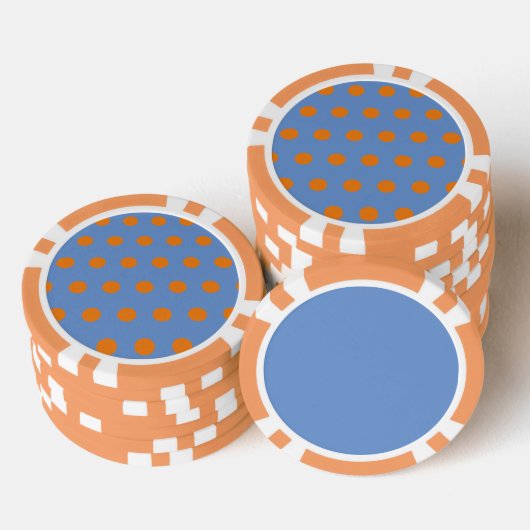 Polka Dot Poker Chips (Denim Blue & Orange) (Stapel)