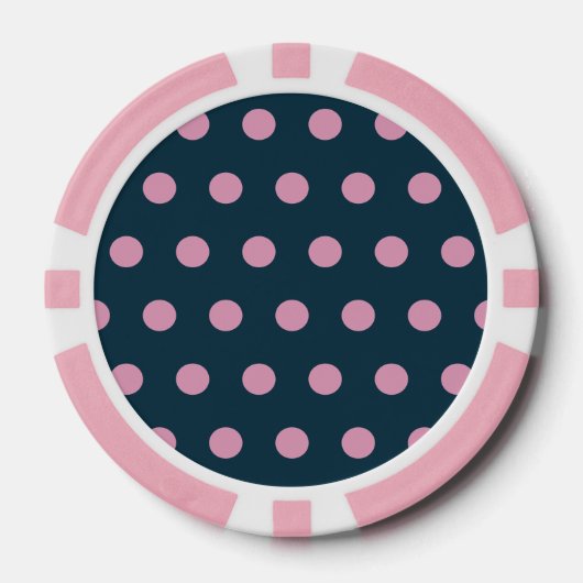 Polka Dot Poker Chips (Midnight Blue & Soft Pink) (Vorderseite)