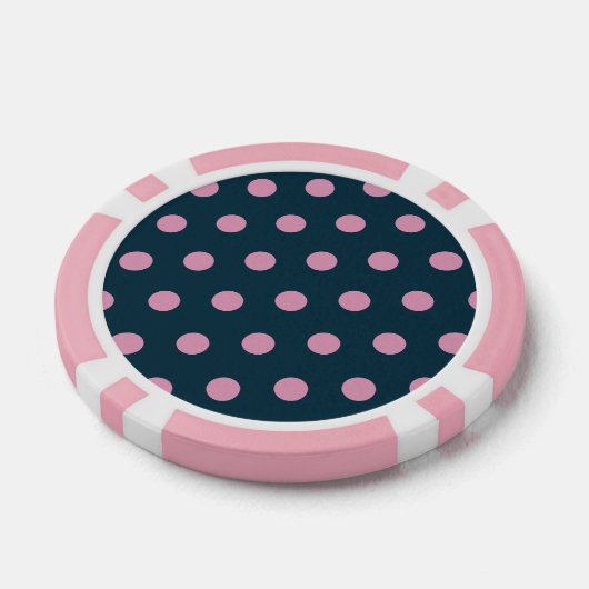 Polka Dot Poker Chips (Midnight Blue & Soft Pink) (Einzeln)