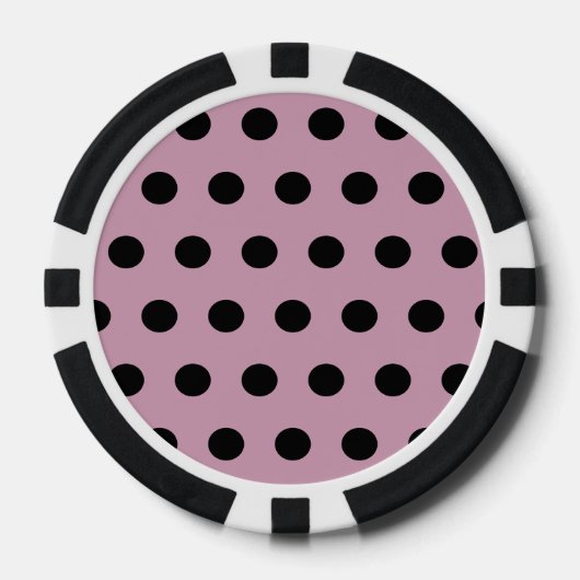 Polka Dot Poker Chips (rosa & schwarz) (Vorderseite)