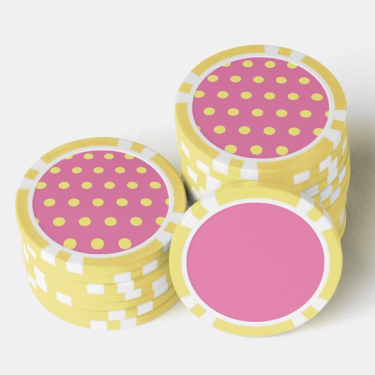Polka Dot Poker Chips (rosa und weich gelb) (Stapel)